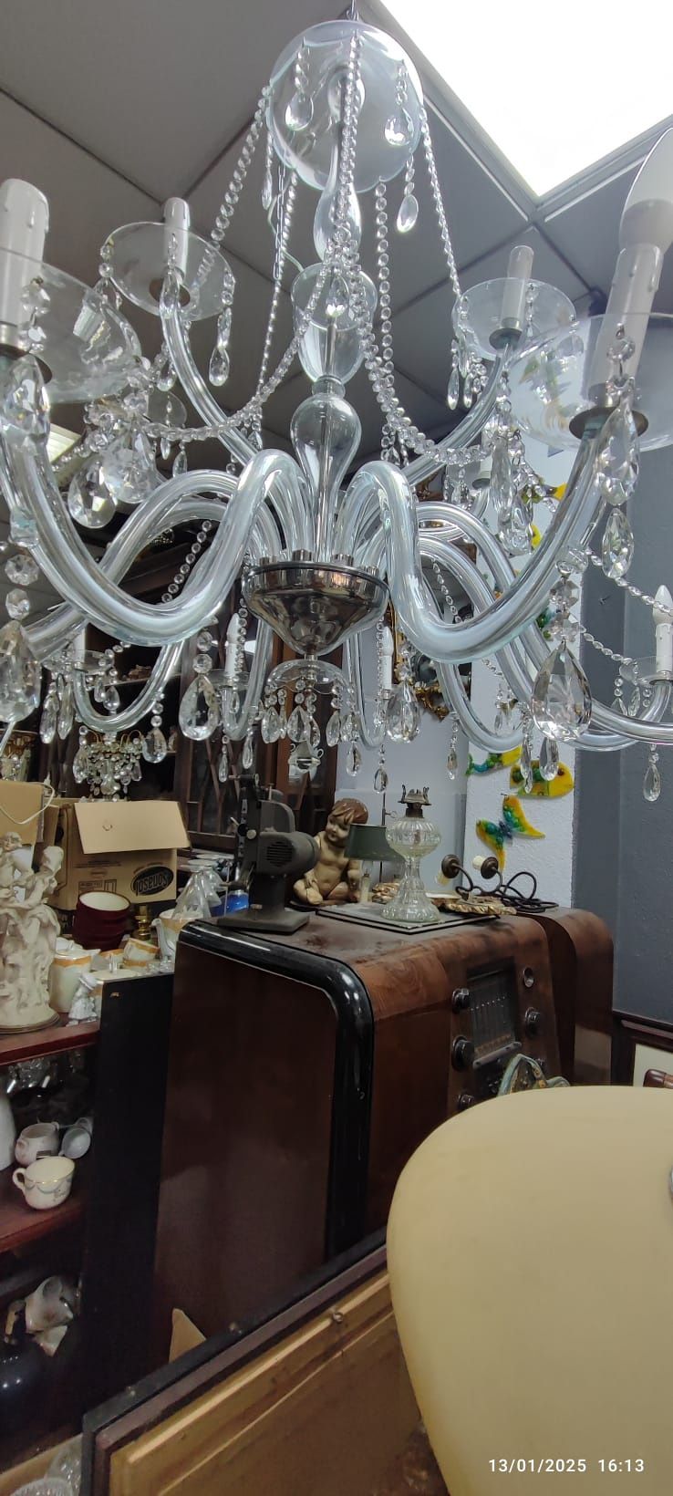 Última oportunidade! Lustre em vidro soprado 15 lúmens