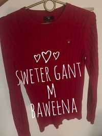 Sweter damski Gant burgundowy M bawelna