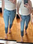 Spodnie damskie rurki skinny 34 baby blue