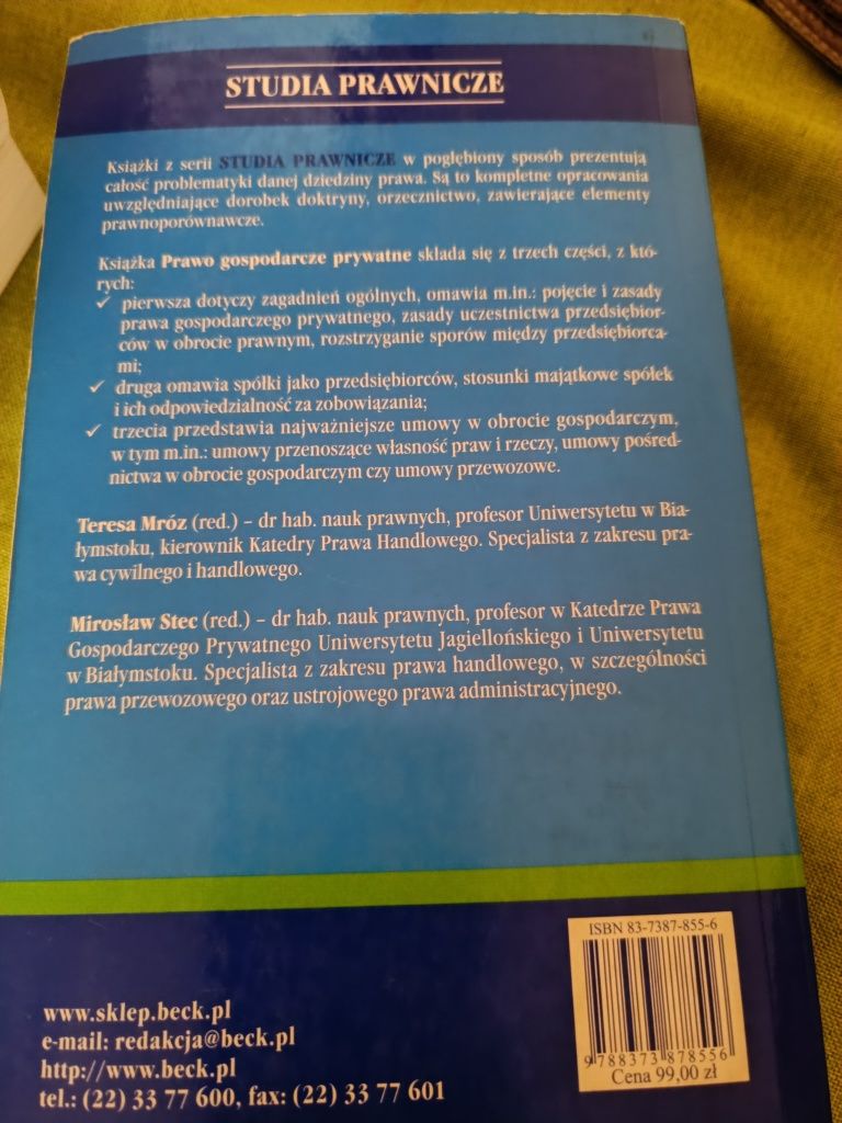 Prawo gospodarcze prywatne Teresa Mróz Mirosław Stec