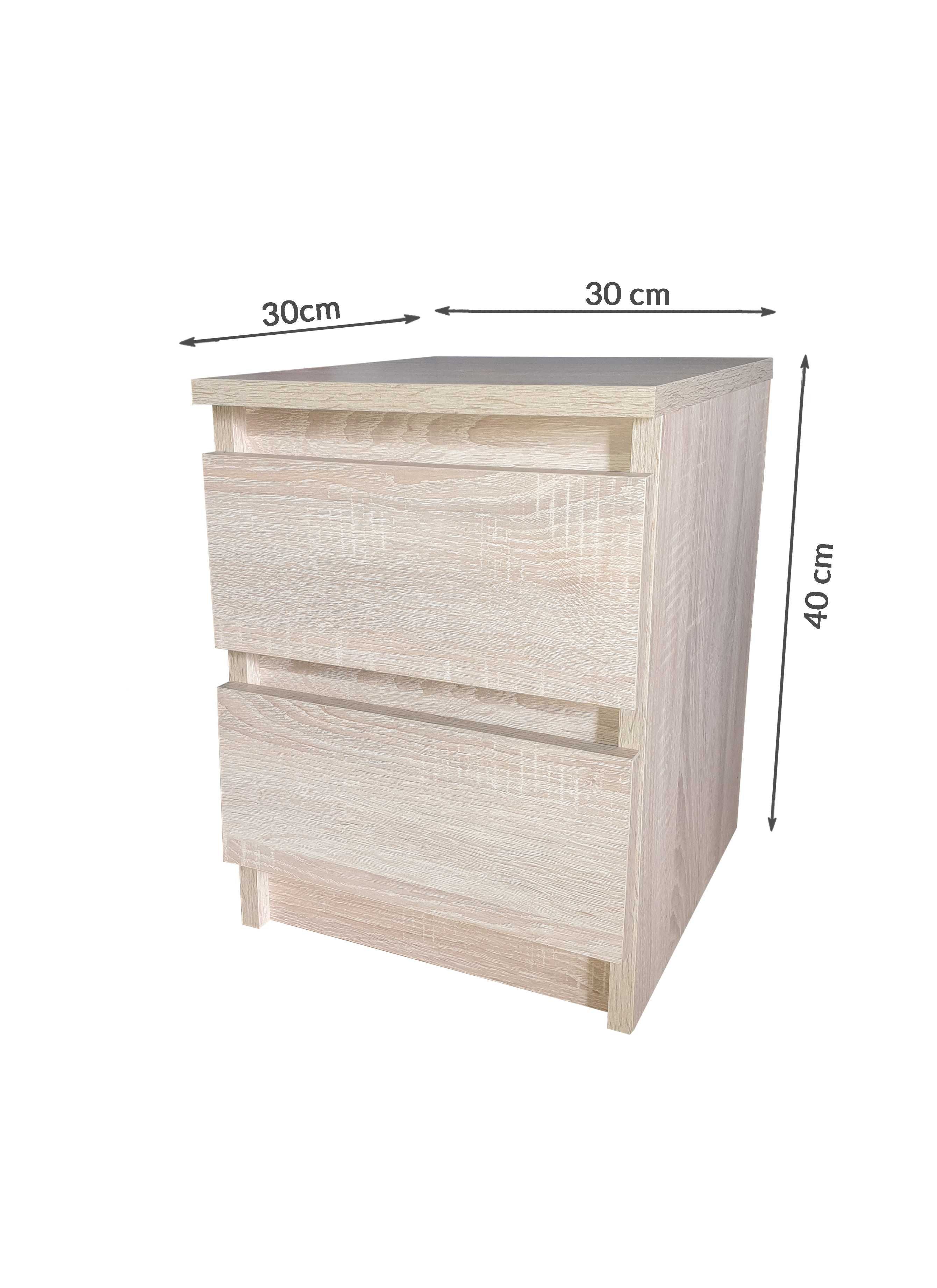 Szafka nocna, dwie szuflady stolik nocny, dąb sonoma
