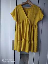 Żółta sukienka z krótkim rękawem