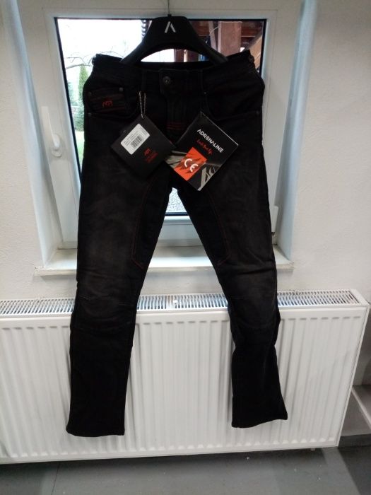 Spodnie Motocyklowe Jeans ADRENALINE ROCK jeans kolor czarny