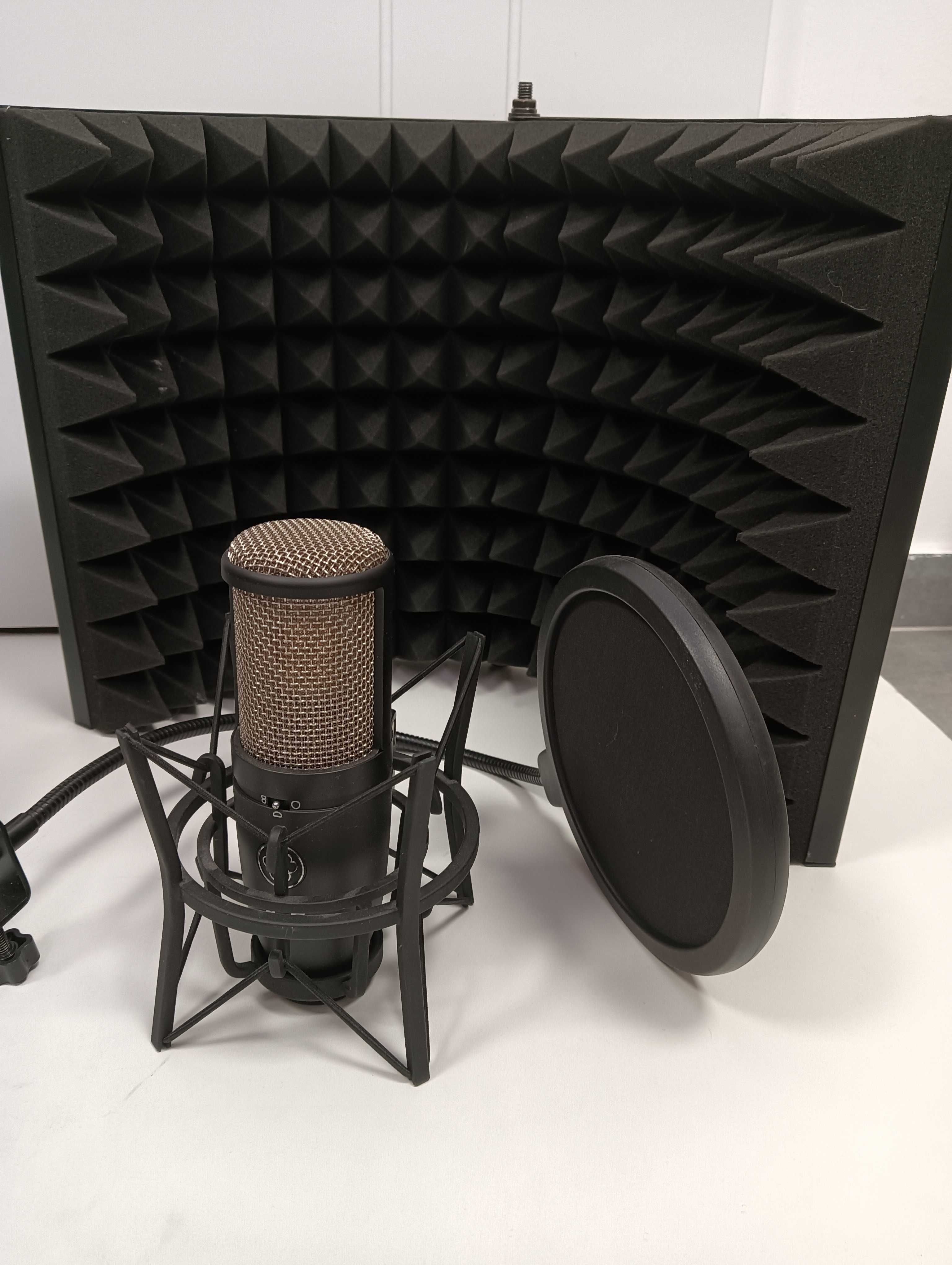 Zestaw Mikrofon AKGP420, Stojak, Pop filter, Mata / osłona / kabina