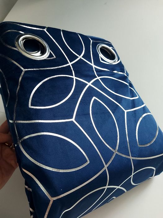 Komplet zasłony welurowe Velvet ze srebrnym nadrukiem 138x250 2szt.