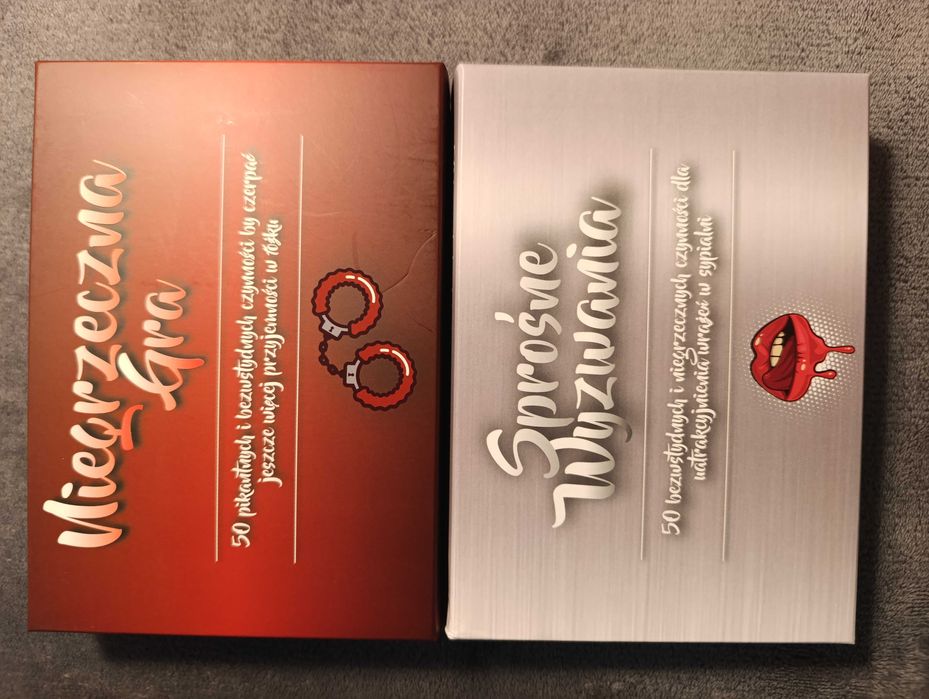 Dwie gry erotyczne dla par +18 "Niegrzeczna gra" i "Sprośne wyzwania"