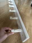 Ikea KUBBIS 7 haczyków wieszak drewno biały 105cm