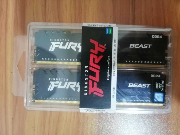 Memória RAM Kingston Fury Beast 8GB (2x4GB) DDR4