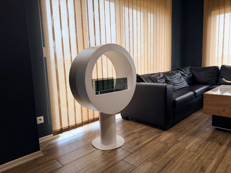 Biokominek Kominek wolnostojący 120 x 80 x 30 cm biały