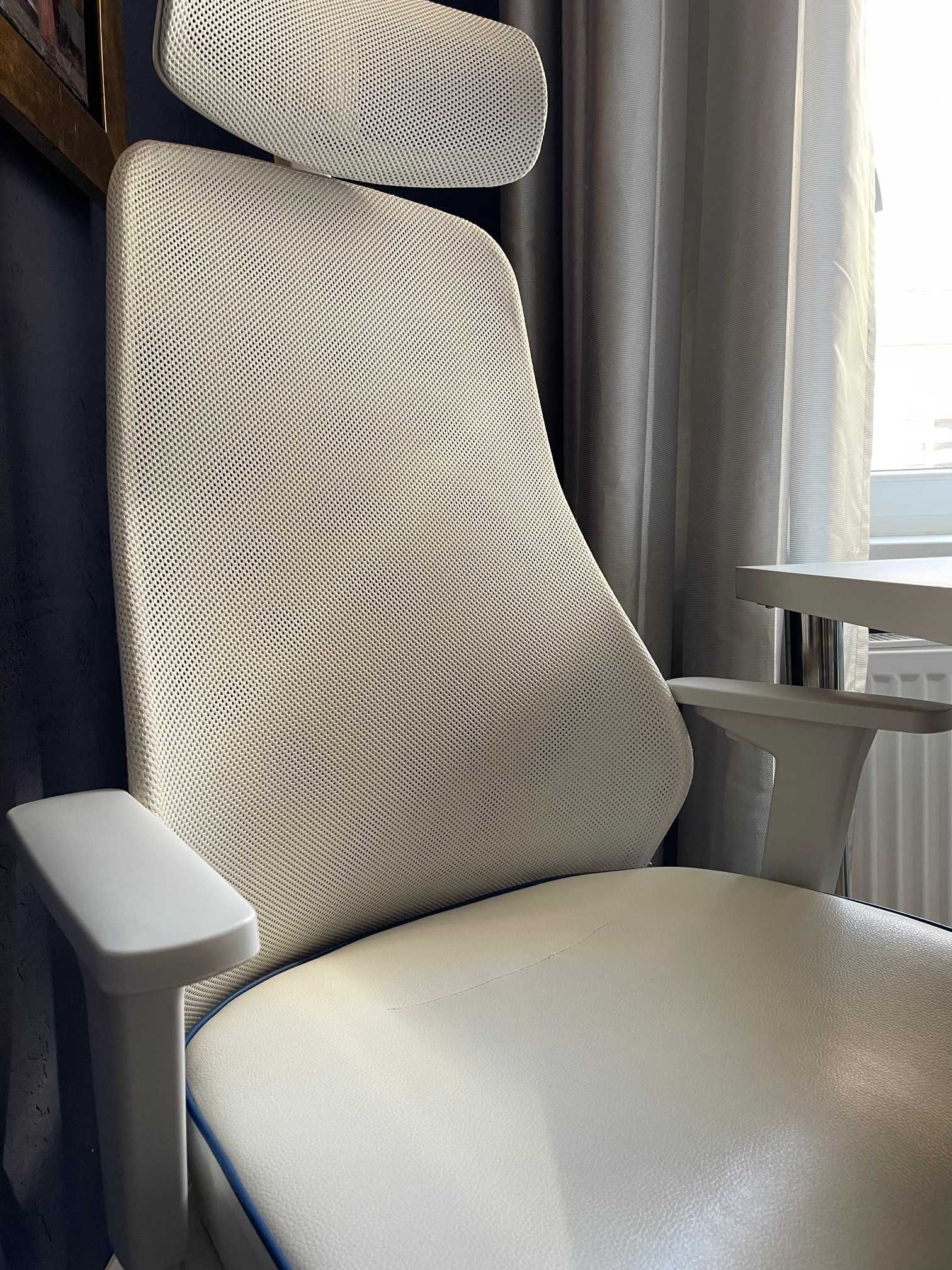 Ikea Matchspel krzesło biurowe gamingowe białe