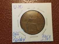 768 Moeda de one penny de 1961 - Reino Unido