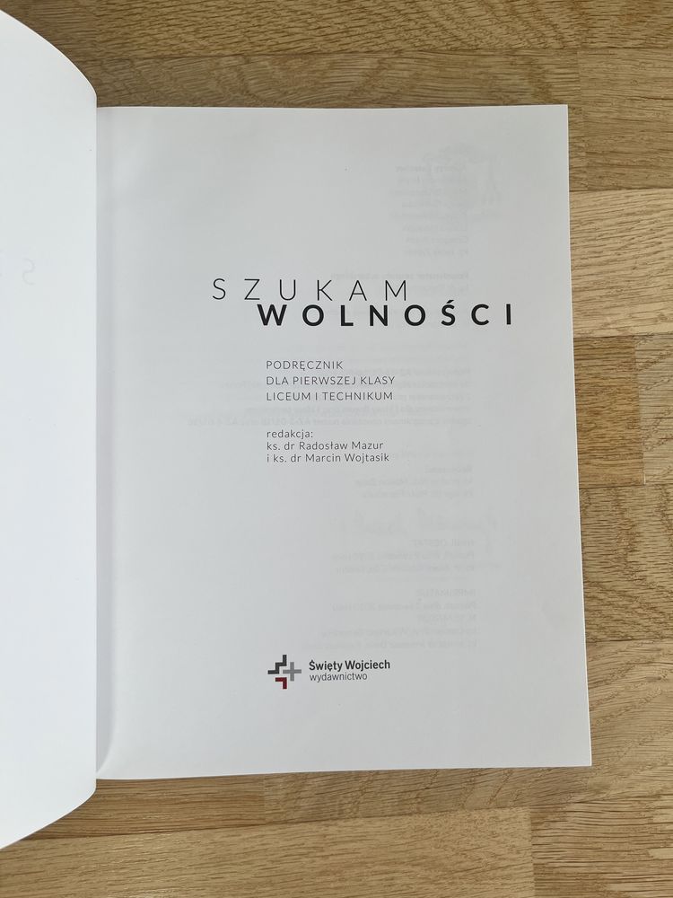 Religia dla klasy 1 liceum/technikum, podręcznik, wyd. Św. Wojciech