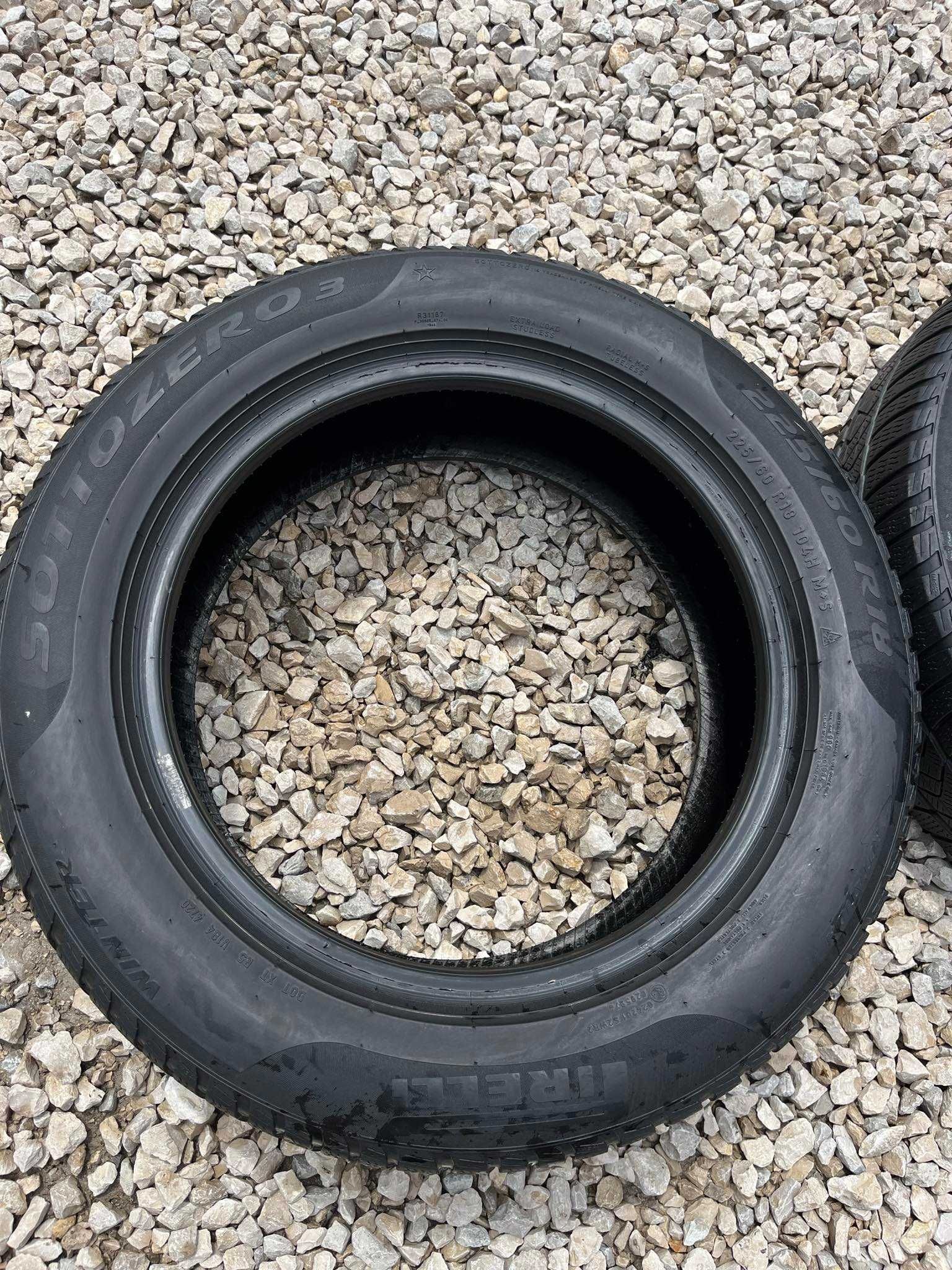 Opony 225/60R18 Pirelli Sottozero 3 Zima 2sztuki 5,18mm bieżnika