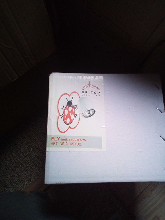 Plafon i kinkiet z biedronką.