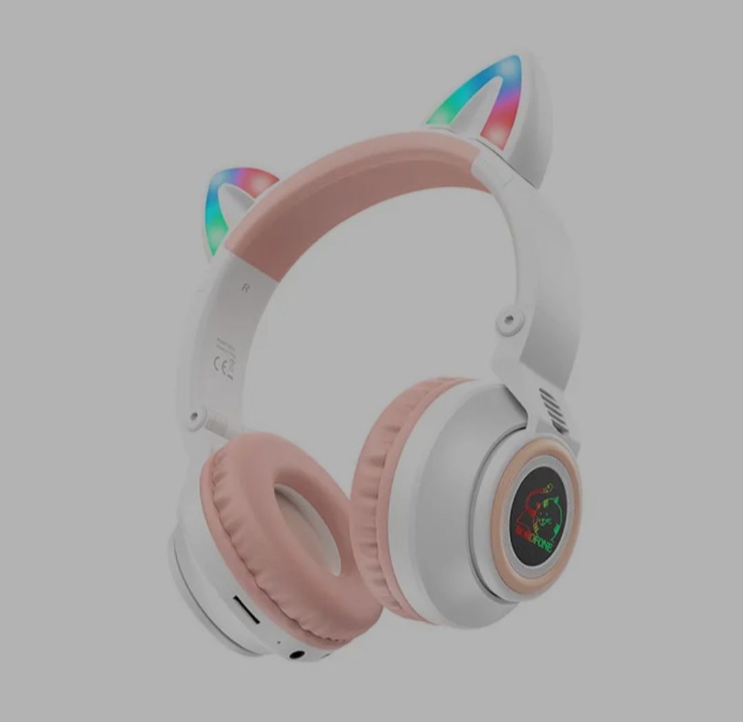 Навушники Bluetooth Borofone BO18 CAT Ear накладні white, зламані