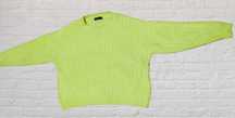 Sweter F&F 42 limonka neon prążkowany krótki oversize