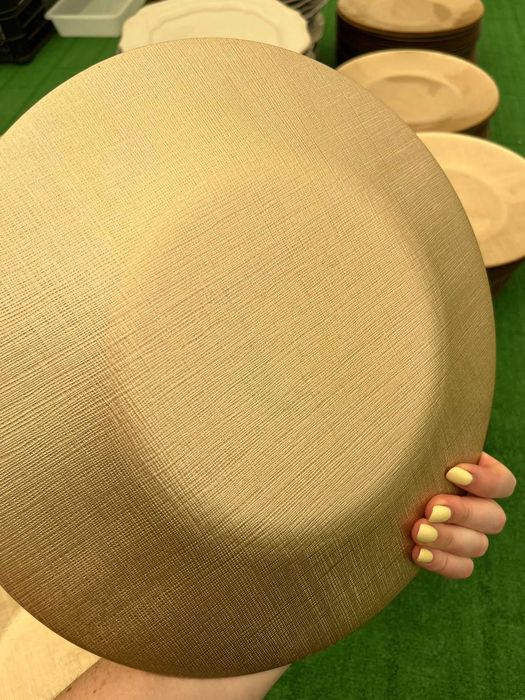 Prato Dourado Decorativo em Vidro