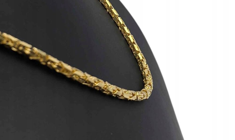Pozłacany Srebrny Łańcuszek Splot Królewski 60cm P925 44,13g