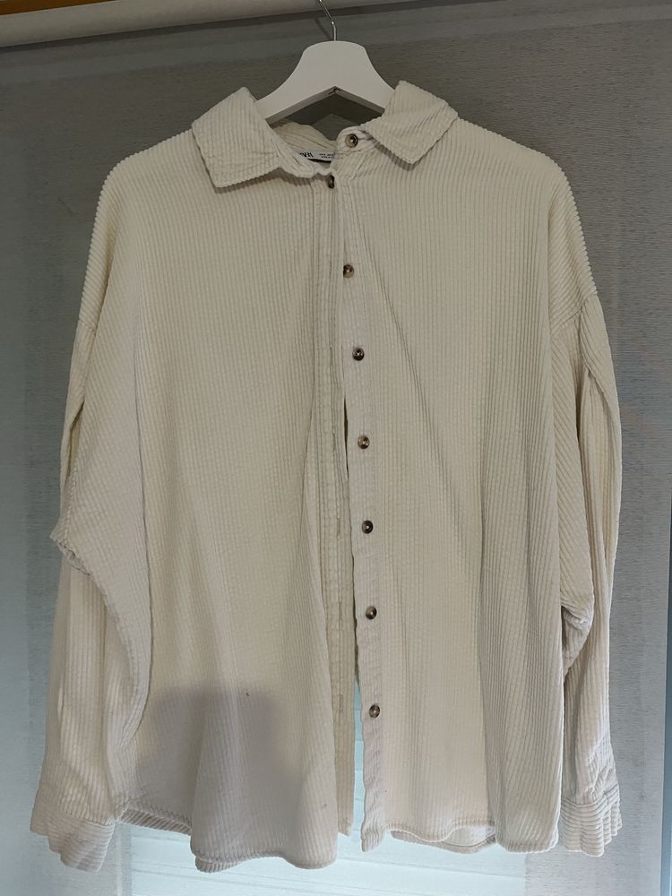 Camisa quente creme zara