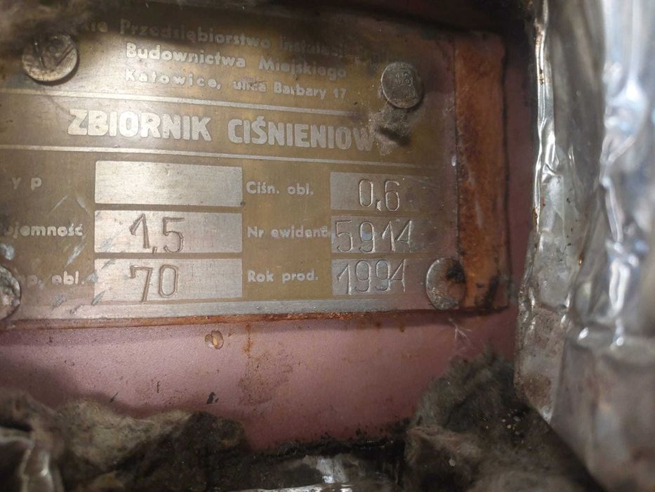Zbiorniki ciśnieniowe 1,5m3 zbiornik na wodę bufor baniak 1500 l