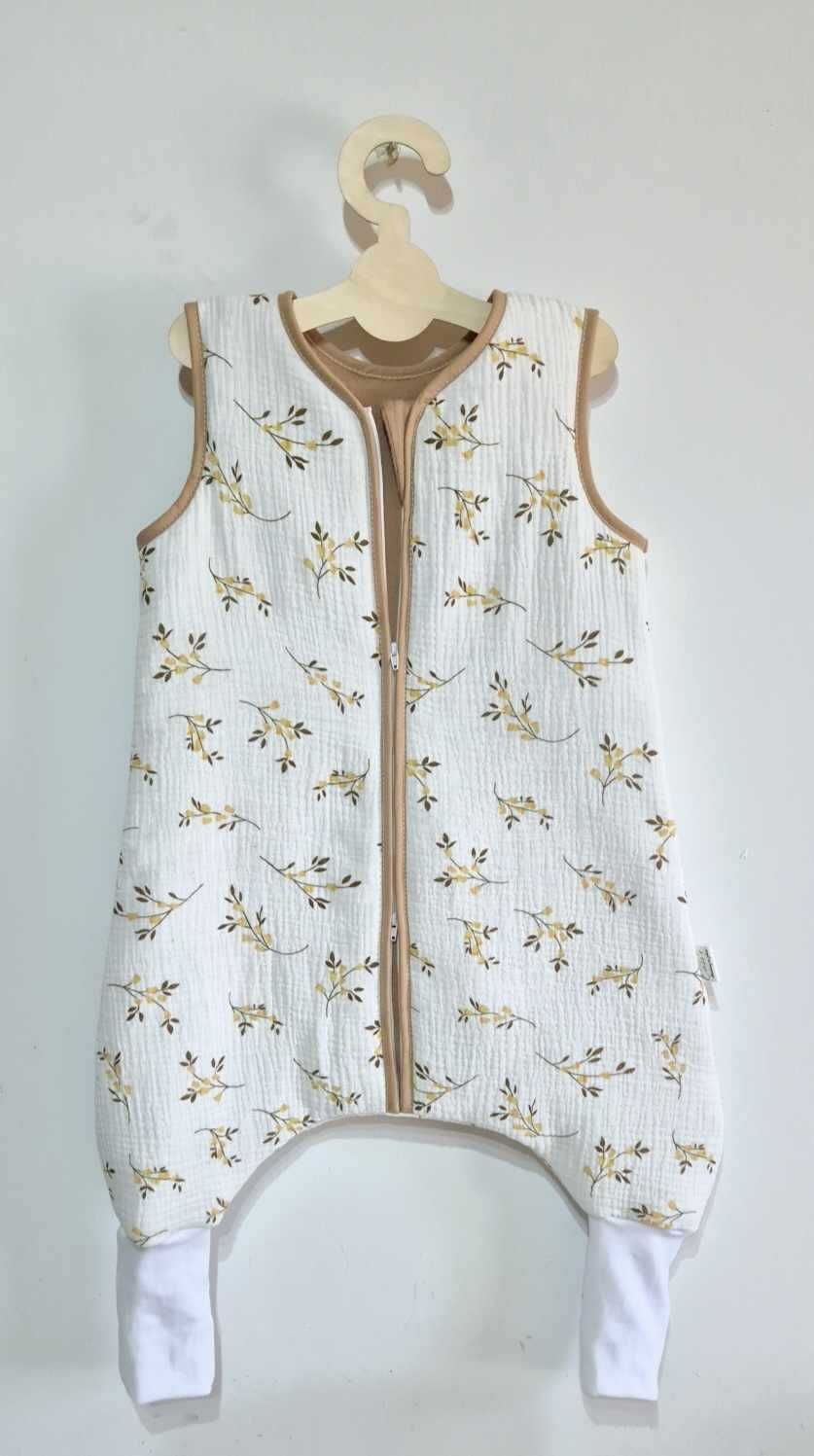 MUŚLIN- Śpiworek z nogawkami SK skarpety 1 tog r.80-86 Gałązka Premium