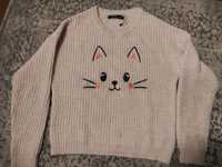 Bluzka dziewczęca damska r. M kotek FB sister knitwear
