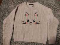 Sweter dziewczęcy damski r. M kotek FB sister knitwear