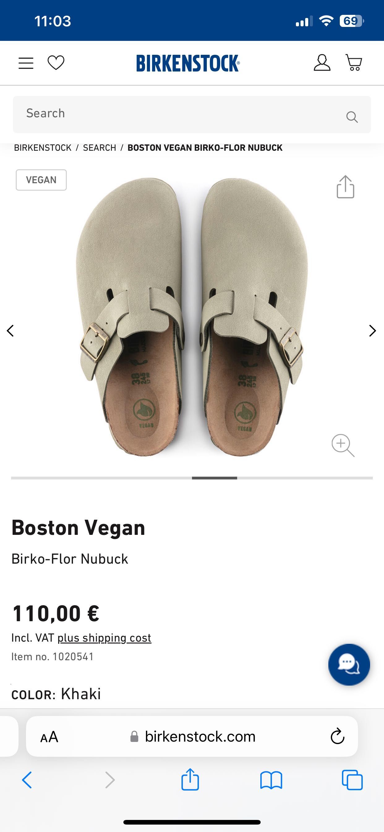 BIRKENSTOCK BOSTON Vegan Birko-Flor Nubuck 36