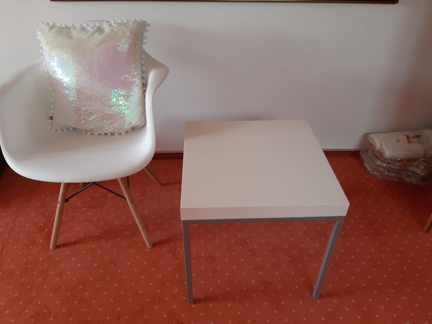 Stolik stół stoliczek metal biały nowoczesny modern glamour Home westw