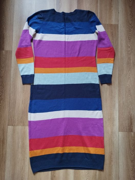 H&M M sukienka akrylowa dzianinowa długa maxi w paski