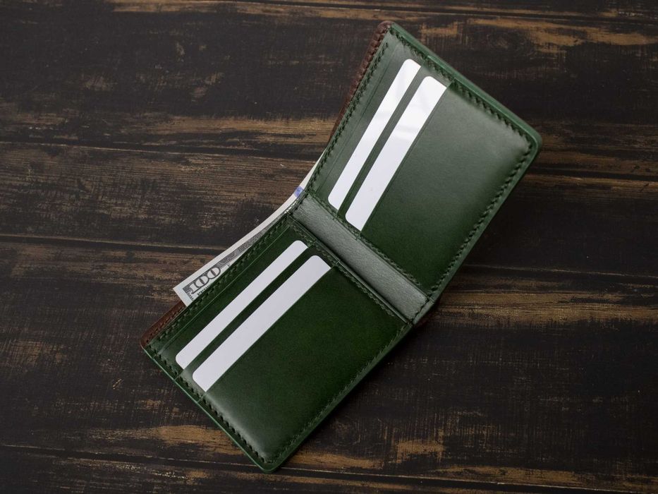 Italian full grain leather bifold leather wallet man