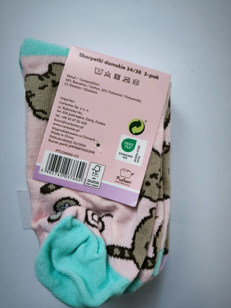 Skarpetki damskie Pusheen 34/36   3pak