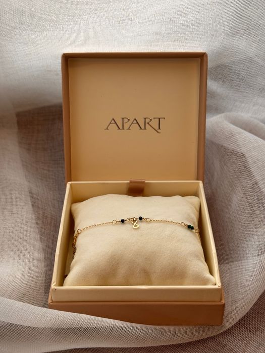 Złota bransoletka na nogę, próba 925, pudełko Apart