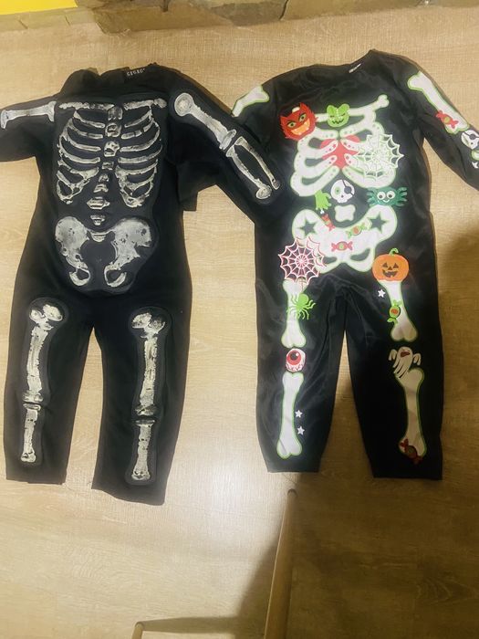 Хеллоуин хэллоуин  костюм платье скелет от 3-12 лет комбенезон