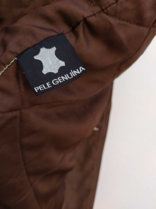 Blusão/Parka pele genuina tam. XXL, cor camel