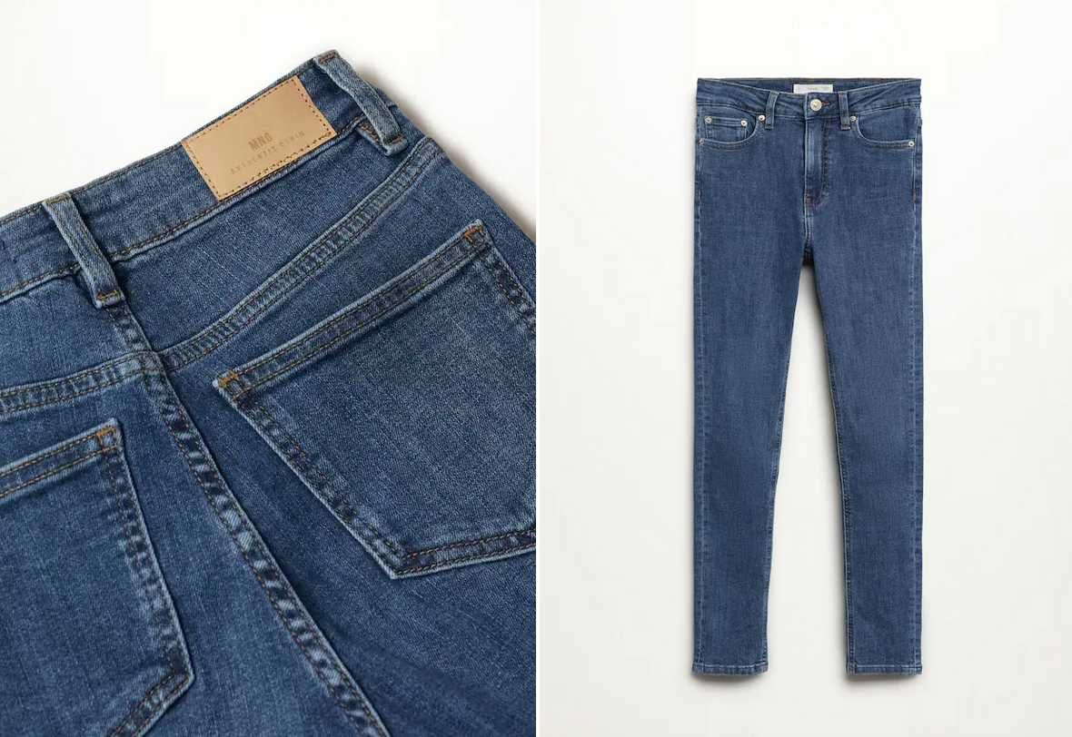 Mango nowe spodnie jeans rurki z wysokim stanem 13 14 lat 158