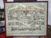 Lithografia antiga de fabrica em Viena