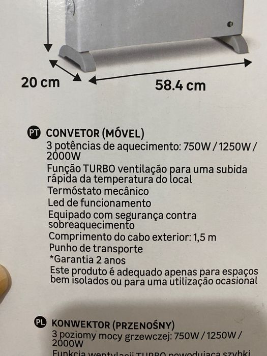Aquecedor elétrico Equation 2000W — ótimo estado, novo