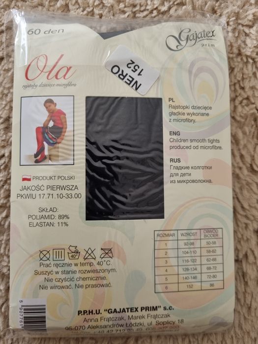 Rajstopy dziewczęce rozm.152