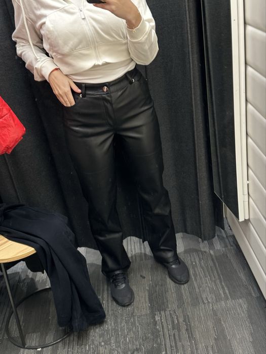 Штани з еко шкіри з утепленням