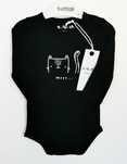 Body z kotem, 5.10.15, NOWE, kotek, unisex, 68, mrrr, czarne