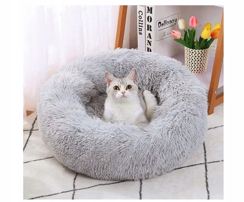 legowisko/ poduszka/ łóżko dla kota/psa 60cm szare miękkie wygodne