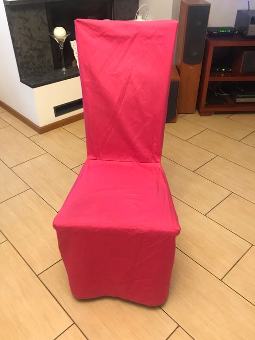 Różowe osłony na krzesła Dekoracje - 6 sztuk