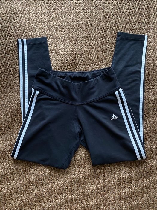 Czarne legginsy Adidas 36 S okazja mega tanio