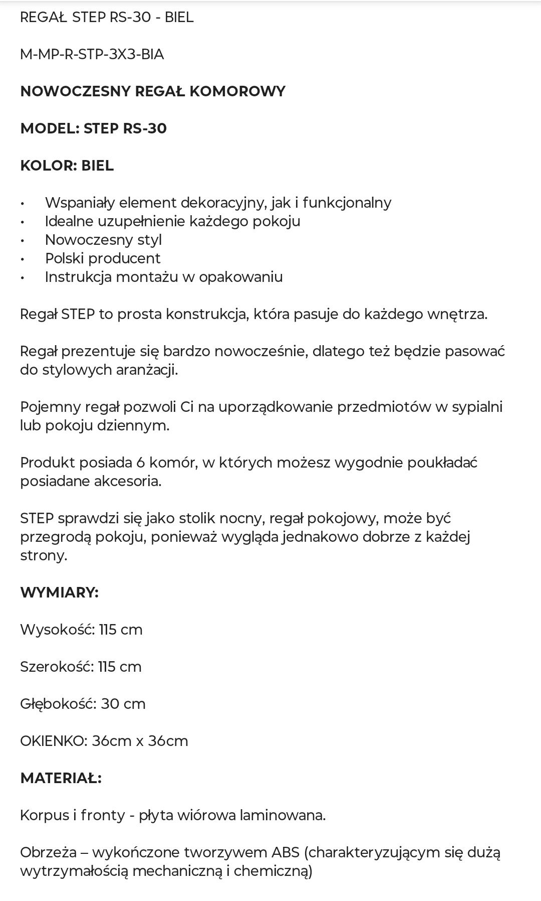 Regał cena 140 zł