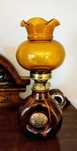 Lampa naftowa vintage Amber retro szkło bursztynowe sprawna Hamburg