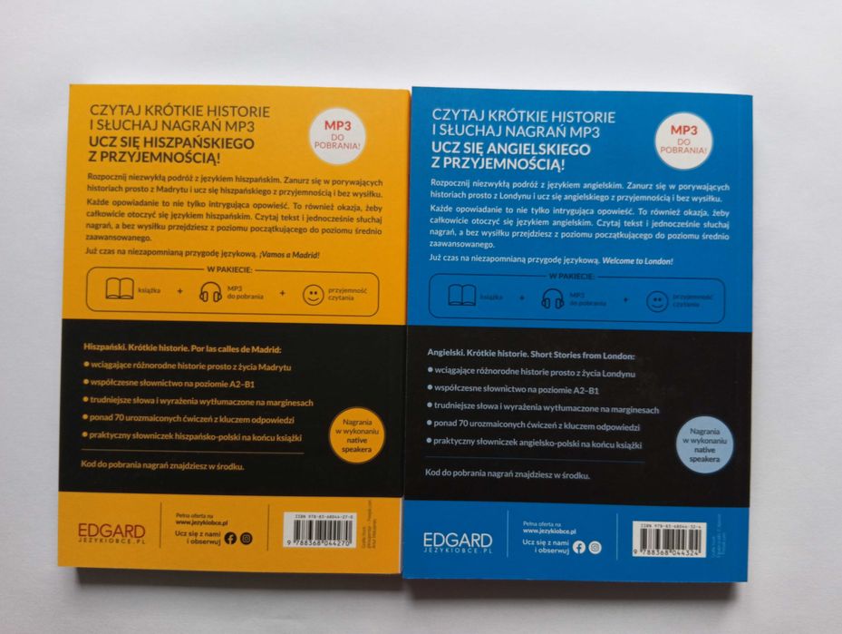 Zestaw Krótkie historie hiszpański A2-B1 + angielski A2-B1 nowe