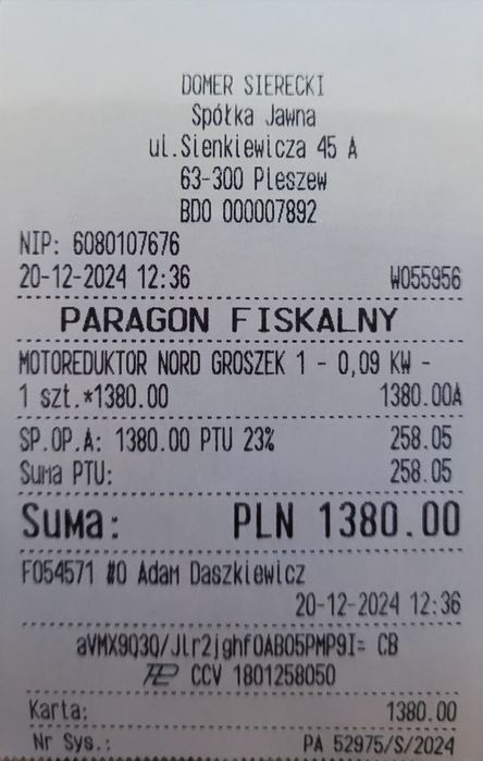 Motoreduktor nord z silnikiem  do kotła na ekogroszek 15 kw