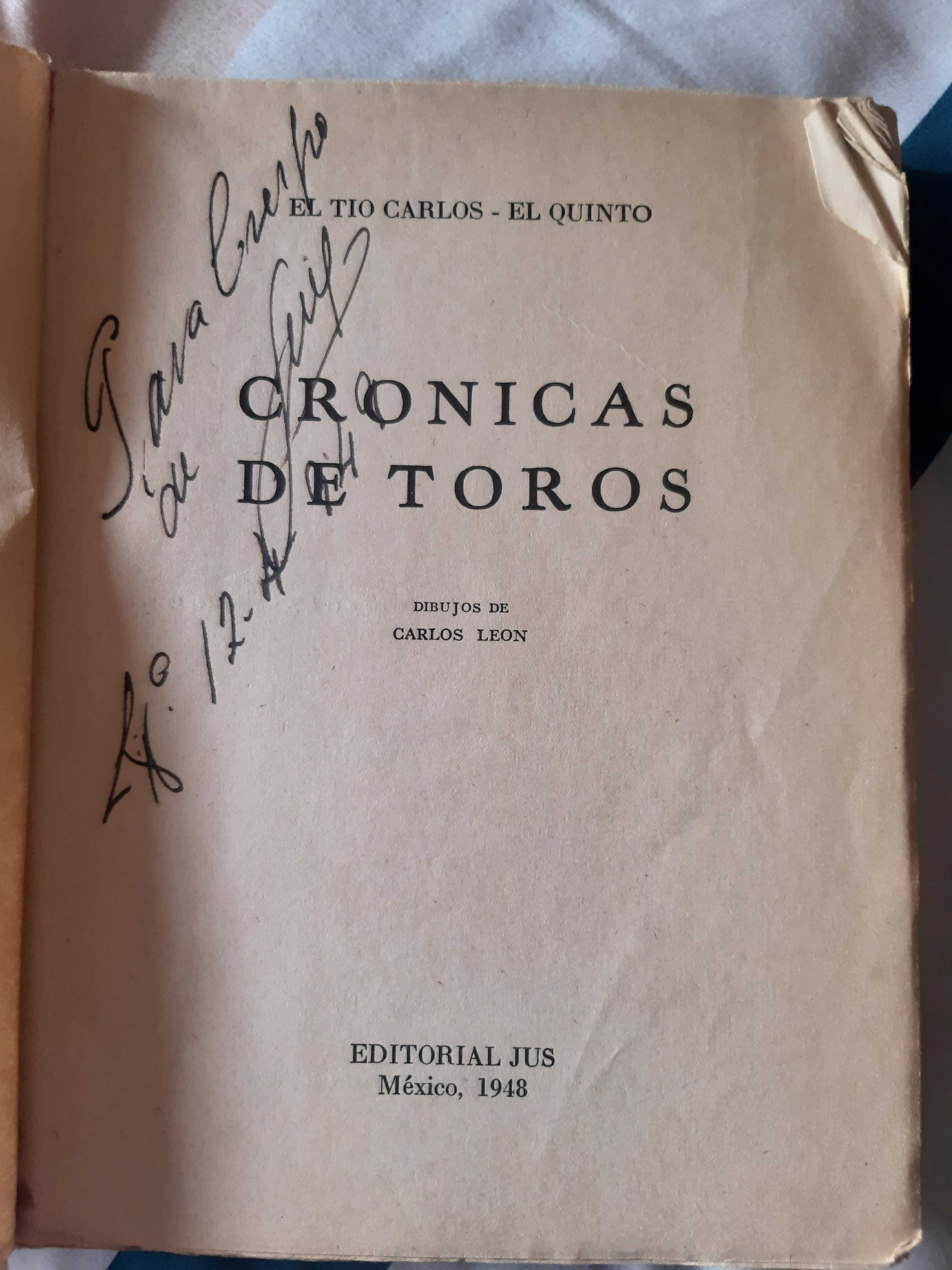Livro Crónicas de Toros de Tio Carlos "El quinto"