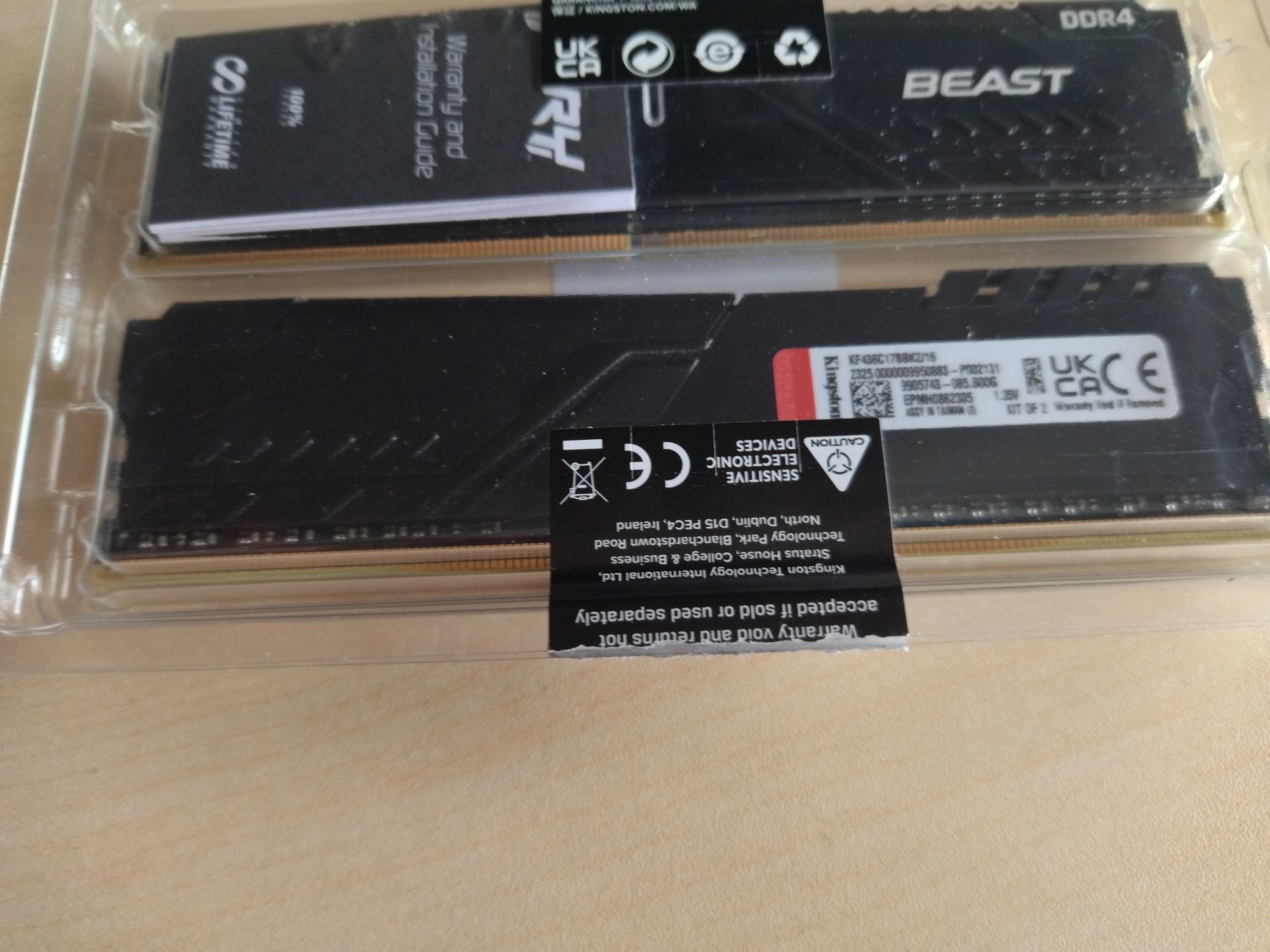 Kingston FURY 16GB (2x8GB) 3600MHz CL17 Beast Black